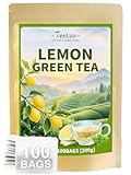 TeeLux Grüner Tee mit Zitrone Tee Beutel 100 Stück, Vegan, Erfrischende, Mischung...
