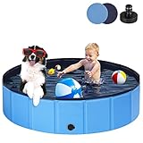 Ezilif Hundepool für Große & Kleine Hunde, Faltbare Hunde Pool rutschfest, 120 x 30cm...