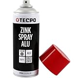 TECPO Zinkspray Metall Alu Hell, 400ml Zink Alu Spray Rostschutzfarbe Korrosionsschutz...
