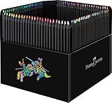 Faber-Castell 116411 - Buntstifte Black Edition, 100er Kartonetui, bruchsicher, für...
