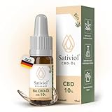 Sativiol® Bio CBD-Öl 10% (Laborgeprüft) Vollspektrum Hanf-Tropfen (mit 1000mg...