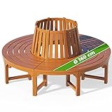 Casaria® Baumbank Sitzbank Wetterfest Holz FSC®-Zertifiziert 320kg Belastbarkeit...