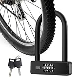 Fahrrad-Bügelschloss, Motorrad-Diebstahlschutz-Zahlenschloss mit 2 Schlüsseln, digitales...