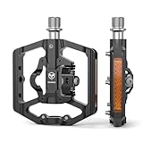 GEWAGE Mountainbike Pedale mit Reflektor – 9/16 Zoll Plattform und Klickpedale...