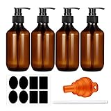 Shampoo Spender, 4 Stück 300ml Shampoo Flaschen zum Befüllen, Duschgel...