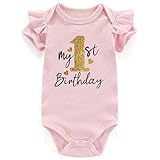 Baby Mädchen Body Love Nana Papa 0-3 Monate, Rosa My 1st Birthday, 12-18 Monate, Rosa My...