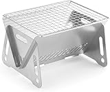 Mini Grill, Camping Grill Klappgrill, Holzkohlegrill Picknickgrill Edelstahl...