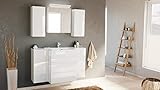 Badblock Emilia m. Design LED-Spiegelschrank Weiss Hochglanz