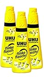 UHU Alleskleber flinke flasche, Glasklarer Alleskleber in der einzigartigen Flasche mit...