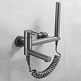 Wannenmischbatterie mit Brause, Wandmontage, Wannenmischbatterie mit Brausekopf und...