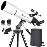 Teleskope für Erwachsene Astronomie, 80mm Aperture 600mm Refraktor Teleskop für Kinder,...