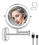 jutyum Vergrößerung LED Beleuchtung Kosmetikspiegel Rasierspiegel 360° Drehbar...