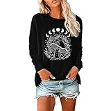 XTBFOOJ Damen Pullover Damenpullover Langarm langes Sportshirt Damen Salty Skin Tops y2k...