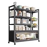 5 Schichten Küchenschrank Organizer mit Tür und Regal Küchenregal Stehend mit...
