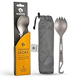 Titanium Göffel (Löffelgabel) mit Flaschenöffner Extra stark Ultraleicht,...