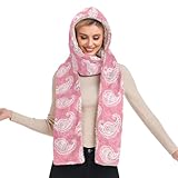 aidingzhi Pashmina-ähnliche warme Schals für Damen, trendiges Paisley-Muster mit Kapuze...