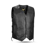 Leatherick Herren Top-Grain Rindsleder Weste aus echtem Leder Schwarz Klassische Weste mit...