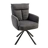 Riess Ambiente Drehbarer Retro Stuhl Big George - grau - mit Armlehnen und...