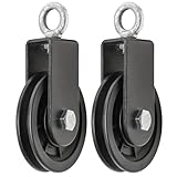 2PCS 90mm Seilrolle mit U Haltebügel, Block Umlenkrollen für Seile,360° Kabel...