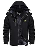KEFITEVD Winterjacke Herren Warm Gefütterte Arbeitsjacke Softshelljacke...