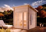 FinnTherm Gartensauna Außensauna Saunahaus Lizzy XXS mit Fußboden mit 2...