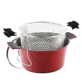 ROSSETTO Pommes Frites Topf 24 cm mit Frittierkorb, Aluguss Kochtopf Induktion,...
