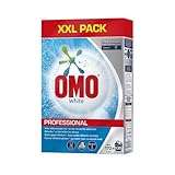 Omo Professional White Waschmittel Pulver Großpackung für strahlend weiße Wäsche und...