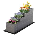 MODO24 Hochbeet Holz, 4-stufiger Pflanzkasten, Blumenkasten, Gemüsebeet, Kräuterbeet,...