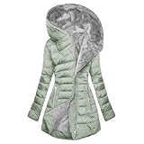 duxyoz Winterjacke für Damen, Fleece-gefüttert, mit Kapuze, leicht, gesteppt,...