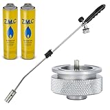 ZMC Unkrautvernichter 2,5 kW + 2 Gaskartuschen 330g, inkl Adapter für Eurogewinde,...