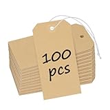 Uniclife 100 Pcs Kraft Tags Blanko Versand Tags 12 cm Kraft hängende Papier Tags große...