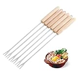 Fonduegabeln, Lange Gabel, 6 Stück, Edelstahl-Fonduegabeln, Käsefondue-Sticks,...