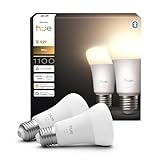 Philips Hue White E27 LED Glühbirne, 1100lm, warmweiß, dimmbar, steuerbar via App,...