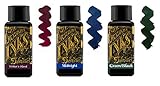 Diamine Füllfederhaltertinte 30ml - 3 x Flaschen - Writers Blood & Midnight...