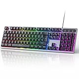 OMOTON Kabelgebundene Gaming Tastatur, Vollformatige Tastatur mit...