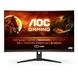 AOC Gaming C32G2ZE - 32 Zoll FHD Curved Monitor, 240 Hz, 1ms, FreeSync Premium...
