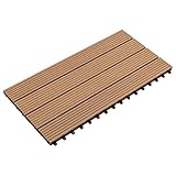 Ausla Braune Terrassenfliesen, Braune 60x30cm Terrassenfliesen für Balkone für...