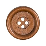 Braune Holzknöpfe – runde Knöpfe mit 4 Löchern, 20 mm (32 l), 5 Stück, rustikale...