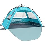 Dewur Strandmuschel 2-4 Personen Pop Up Strandzelt UPF 50+ UV Sonnenschutz Wasserdicht...