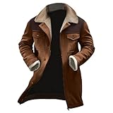 VaiKanhai Men's Large Size Padded Winter Zipper Lapel Long Sleeve Thickened Vintage Jacket...
