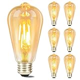 GBLY 6x LED Glühbirne E27 Vintage Lampe - ST64 Retro Warmweiss Glühlampe 4W Warmweiß...