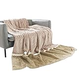 ROLTIN Schlichte und Elegante Patchwork-Decke mit horizontalem Kamelmuster, Bettwäsche,...