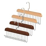 4 Stück Drehbarer Krawattenhalter, 360 Grad Gürtelbügel Kleiderschrank Kleiderbügel...