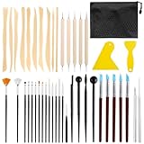 DICLLY 44 Stück Hochwertige Töpferwerkzeug Set - Modellierwerkzeug,Carving Tools,Keramik...