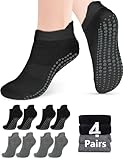 YOGINGO 4 Pairs Yoga Socken Stoppersocken Damen Herren Abs Grip Pilates...