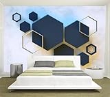 Tzxztt Minimalistisch Dreidimensional Geometrisch Sechsecke Kunst Moderne 3D Tapete...