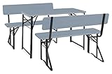 Stagecaptain BBG-119 GY Hirschgarten Bierzeltgarnitur mit Lehne für Balkon -...