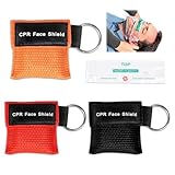 Zssxysm 3 Stück Beatmungsmaske Schlüsselanhänger, CPR Maske Face Shield, Erste Hilfe...