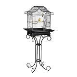 Relaxdays Bird Cage Vogelkäfig mit Ständer, Kanarien, Finken, Sitzstange,...