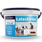 Plid® Latexfarbe Weiß matt - Abwaschbare Farbe Innen für Küche & Badezimmer -...